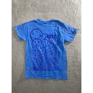 Vintage Nirvana All Over Smiley Face Band Tee Unisex Size Medium‎